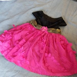 Fuchsia and black toddler dress